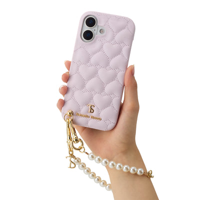 Samantha Thavasa(サマンサ タバサ) WRAP CASE HEART QUILTIN WITH HAND STRAP 背面型 アイフォンケース iPhone Case