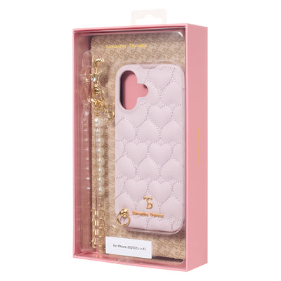 Samantha Thavasa(サマンサ タバサ) WRAP CASE HEART QUILTIN WITH HAND STRAP 背面型 アイフォンケース iPhone Case