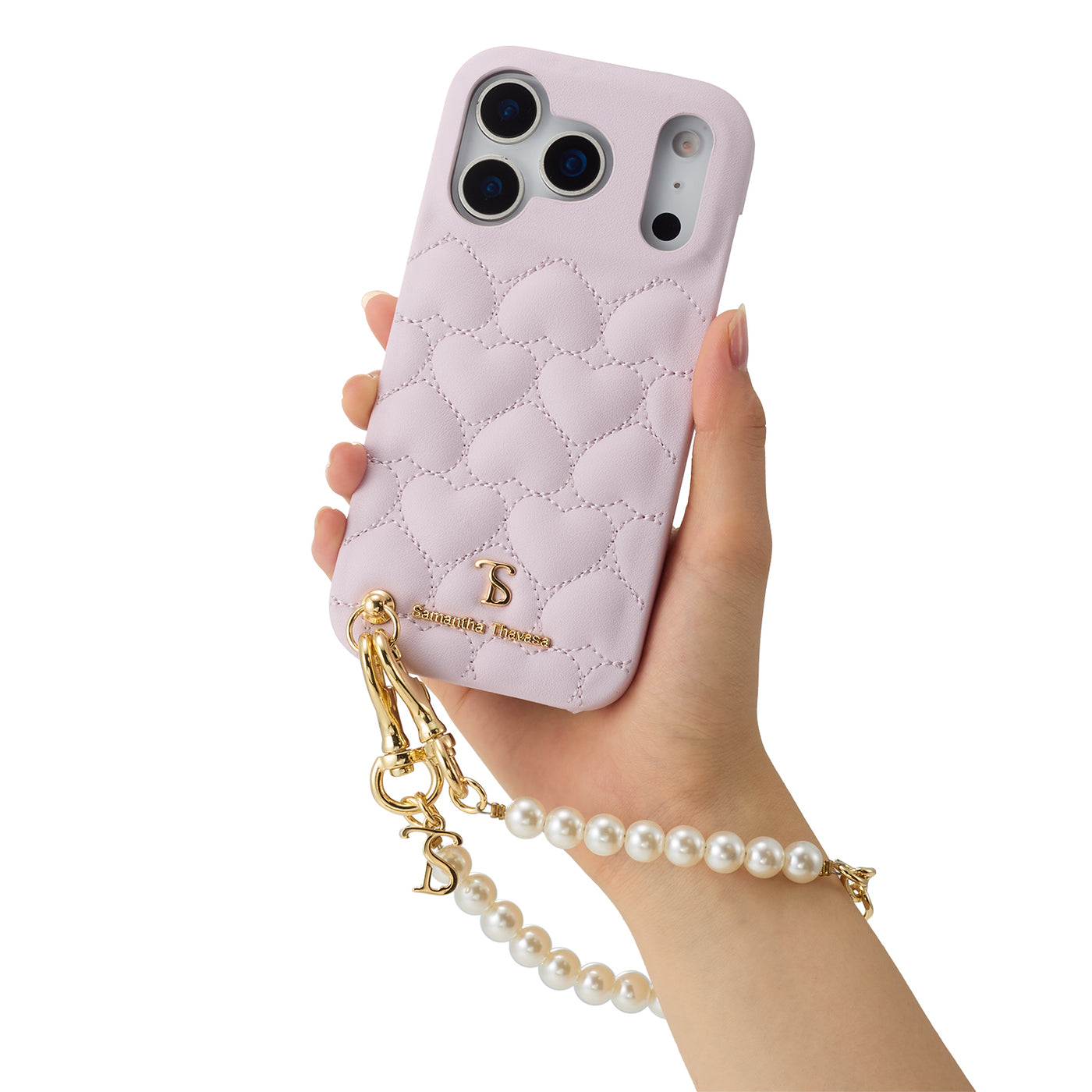 Samantha Thavasa(サマンサ タバサ) WRAP CASE HEART QUILTIN WITH HAND STRAP 背面型 アイフォンケース iPhone Case
