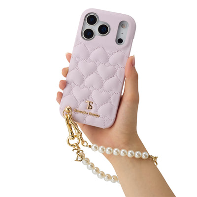 Samantha Thavasa(サマンサ タバサ) WRAP CASE HEART QUILTIN WITH HAND STRAP 背面型 アイフォンケース iPhone Case