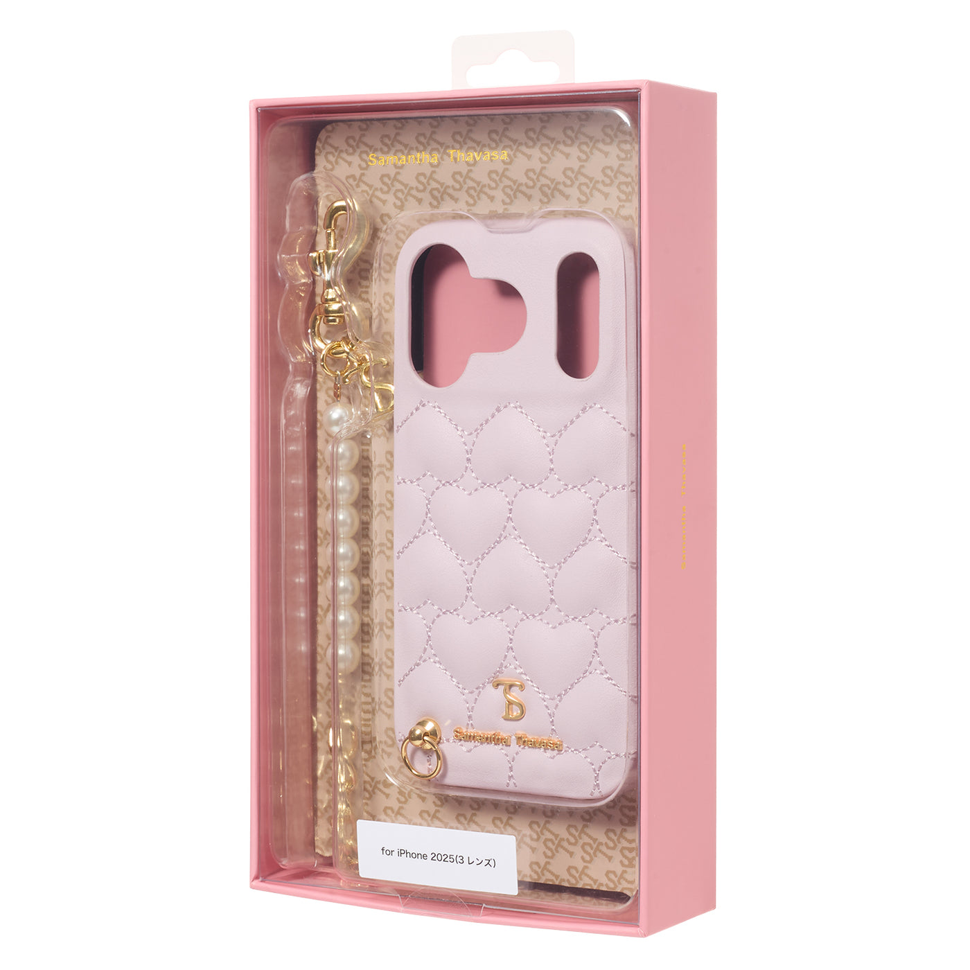 Samantha Thavasa(サマンサ タバサ) WRAP CASE HEART QUILTIN WITH HAND STRAP 背面型 アイフォンケース iPhone Case