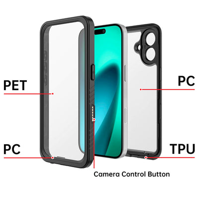 IP68 Waterproof Protective Case - iPhone 17/iPhone 17 Pro - Black