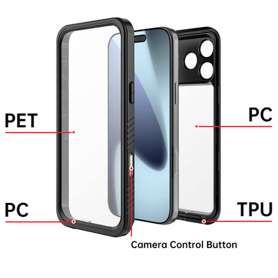 IP68 Waterproof Protective Case - iPhone 17/iPhone 17 Pro - Black