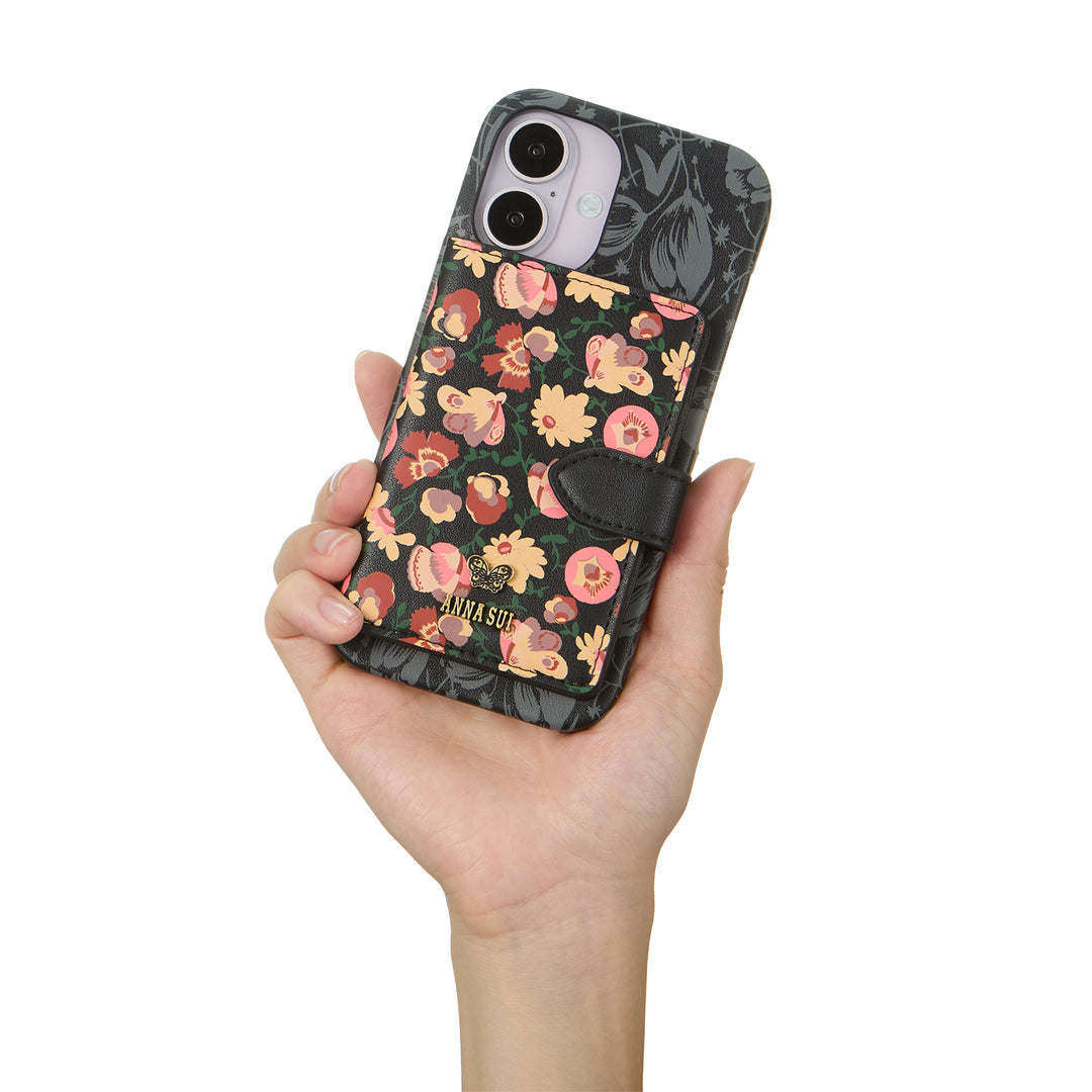 【新品未使用】iPhone16用ANNA SUI ブックタイプケース ANNA SUI- Slim Wrap Case iPhone 16 [ Black ]（65918821