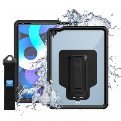 ARMOR-X - IP68 Waterproof Case with Hand Strap for iPad Air ( 4th ) [ Black ] - Black