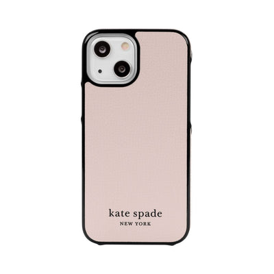 iPhone13mini - kate spade new york (ケイト・スペード・ニューヨーク) - Wrap Case スマホケース - Pale Vellum/Black Bumper/Black Logo