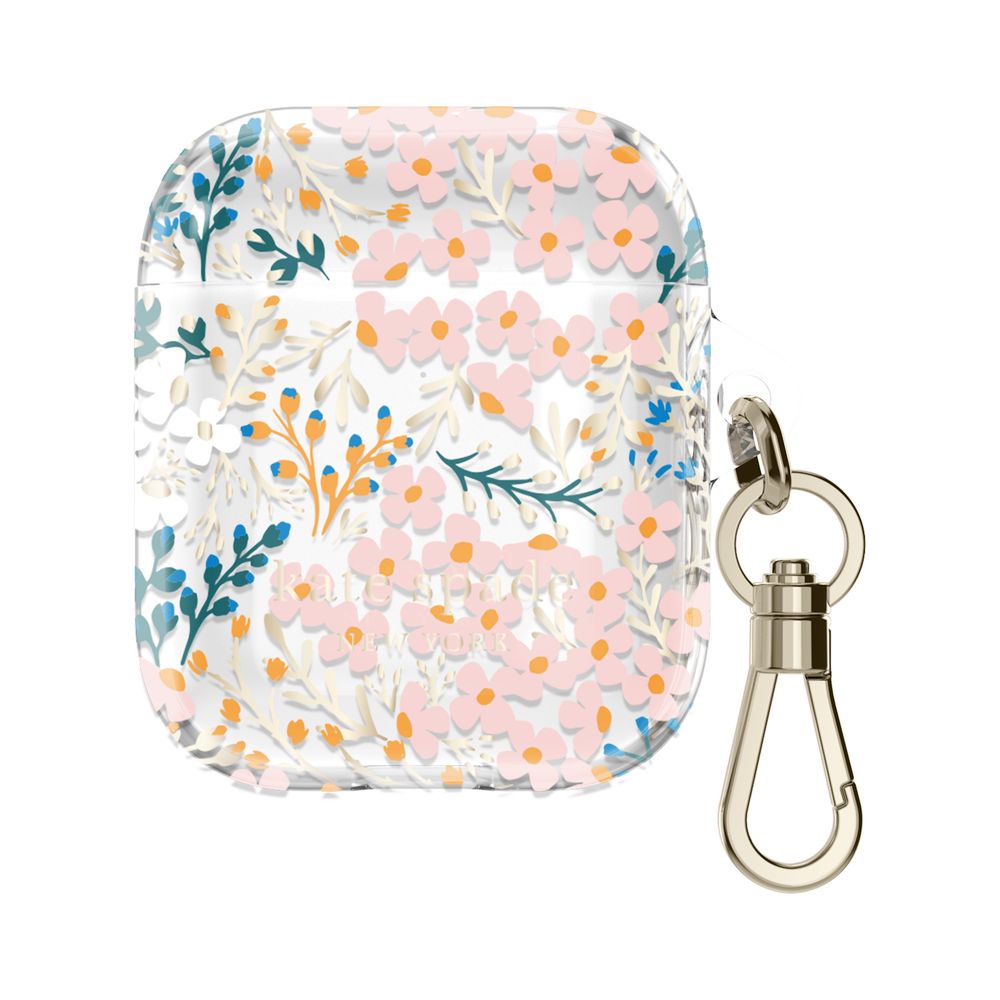 kate spade new york  (ケイト・スペード・ニューヨーク) - Protective AirPods Case for AirPods ( 2nd/1st ) [ Multi Floral/Rose/Pacific Green/Clear/Gold Foil Logo ] - Multi Floral/Rose/Pacific Green/Clear/Gold Foil Logo