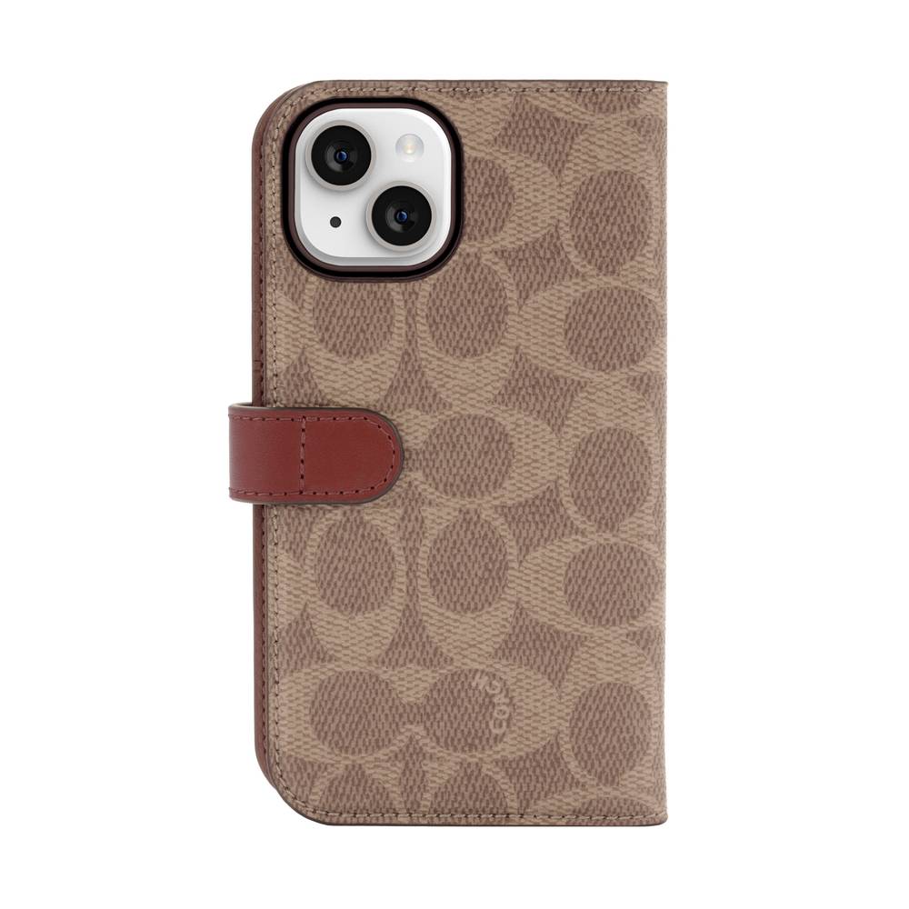 COACH Folio Case for iPhone 15 Pro Signature C Tan CH052702 ブラウン