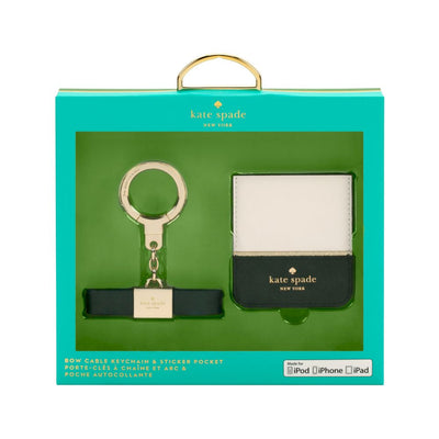 kate spade new york - Gift Set: Stability Ring (Gold/Black Enamel) & Sticker Pocket (Color-Block Cement/Black/Gold Flange)