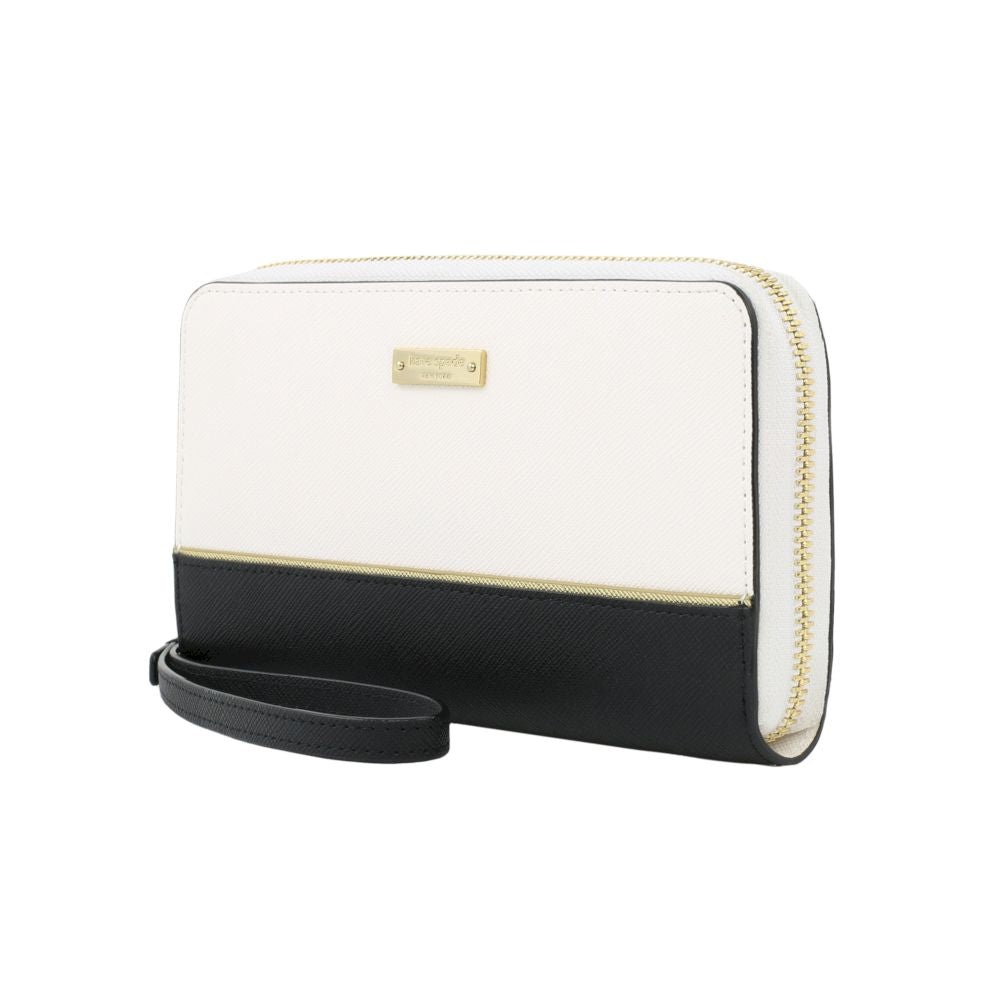 kate spade new york - Zip Wristlet (Fits Most Mobile Phones) - Black/Cement/Gold