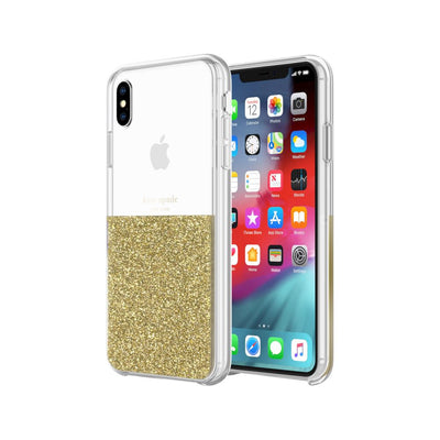 kate spade new york - Half Clear Crystal Case For iPhone XS Max - Gold