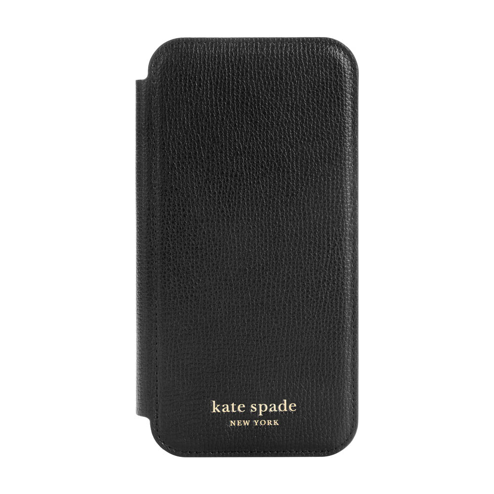 kate spade new york - Folio Case for iPhone 12 ProMax - Black Crumbs/Black PC/Gold Sticker Logo