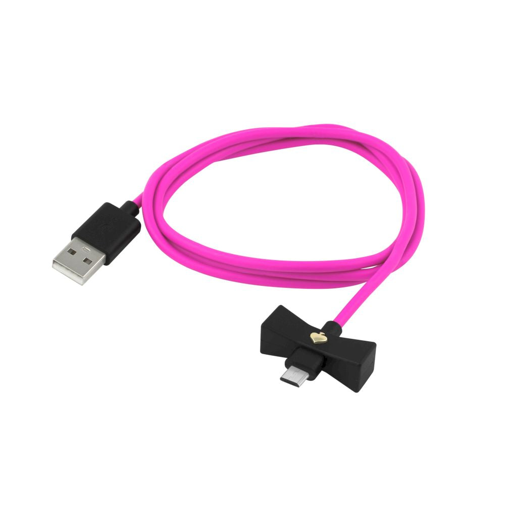 kate spade new york - Bow Charge/Sync Cable - Micro-USB - Black Bow/Vivid Snapdragon Cable