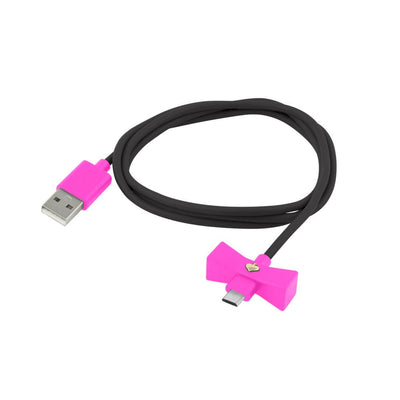 kate spade new york - Bow Charge/Sync Cable - Micro-USB - Vivid Snapdragon Bow/Black Cable