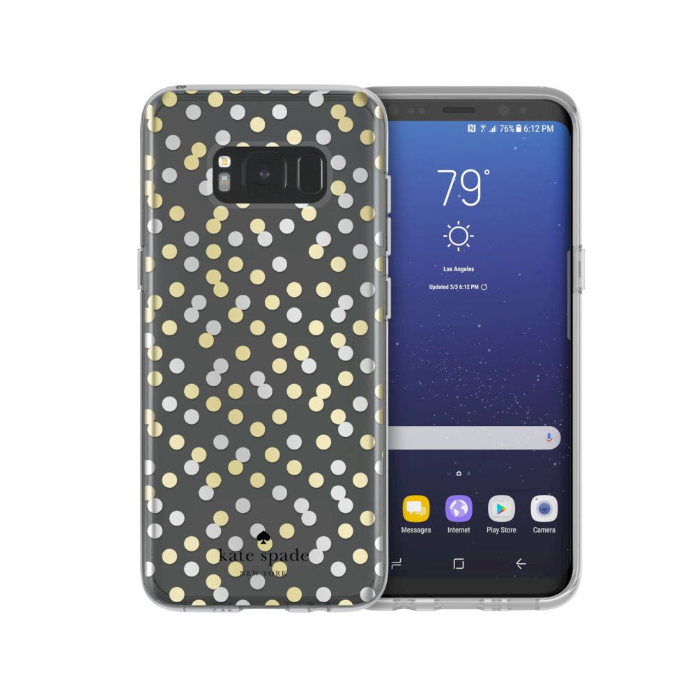 kate spade new york - Protective Hardshell Case For Samsung S8 - All Over Confetti Dot Clear/Gold/Silver