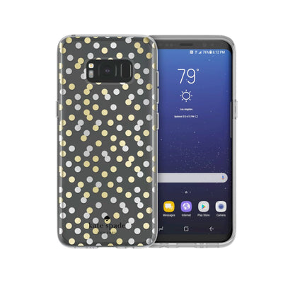kate spade new york - Protective Hardshell Case For Samsung S8 - All Over Confetti Dot Clear/Gold/Silver