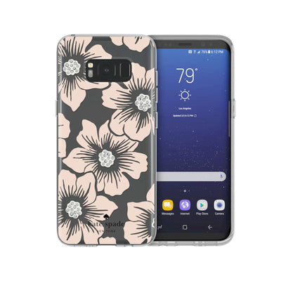 kate spade new york - Protective Hardshell Case For Samsung S8 - Hollyhock Floral Clear/Blush with Stones