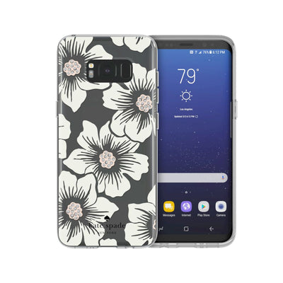 kate spade new york - Protective Hardshell Case For Samsung S8 - Hollyhock Floral Clear/Cream with Stones