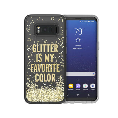 kate spade new york - Liquid Glitter Case For Samsung S8 - Glitter is My Favorite Color/Chunky Gold Glitter/Clear
