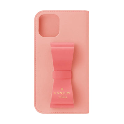 iPhone13Promax - LANVIN en Bleu(ランバン オン ブルー) - FOLIO CASE STAND & RING RIBBON 2-TONE スマホケースリボン - Baby Pink/Vivid Pink