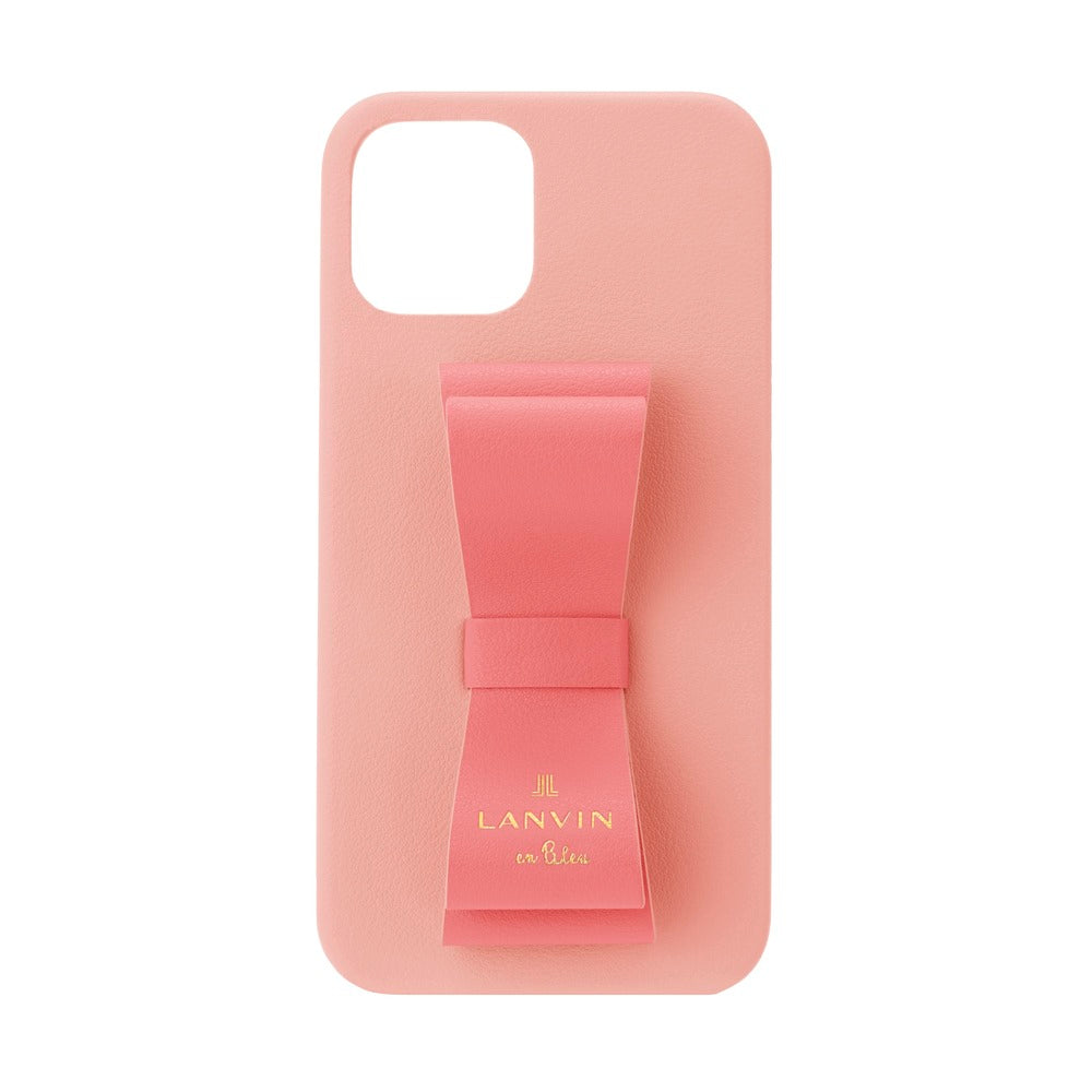iPhone13Promax - LANVIN en Bleu(ランバン オン ブルー) - SLIM WRAP CASE STAND & RING RIBBON スマホケース リボン - Baby Pink/Vivid Pink