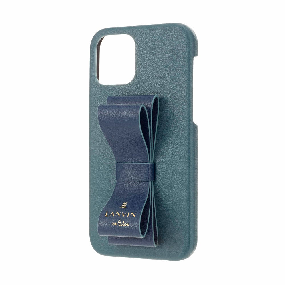 iPhone13Pro - LANVIN en Bleu(ランバン オン ブルー) - SLIM WRAP CASE STAND & RING RIBBON スマホケース リボン