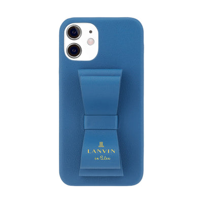 LANVIN en Bleu - SLIM WRAP CASE STAND & RING RIBBON for iPhone 12 mini - Navy