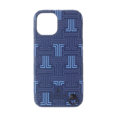 iPhone13Promax - LANVIN COLLECTION (ランバン コレクション) - SHELL CASE SIGNATURE WITH NECK STRAP スマホケース - Blue
