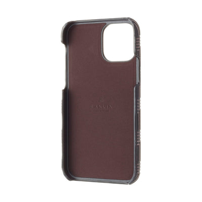 iPhone13mini - LANVIN COLLECTION (ランバン コレクション) - SHELL CASE SIGNATURE WITH NECK STRAP スマホケース