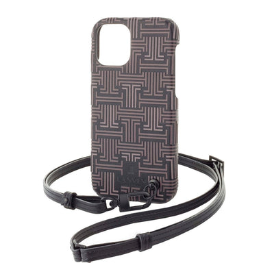 iPhone13mini - LANVIN COLLECTION (ランバン コレクション) - SHELL CASE SIGNATURE WITH NECK STRAP スマホケース