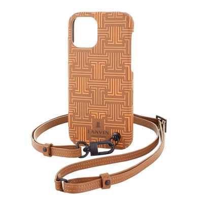 iPhone13Pro - LANVIN COLLECTION (ランバン コレクション) - SHELL CASE SIGNATURE WITH NECK STRAP スマホケース