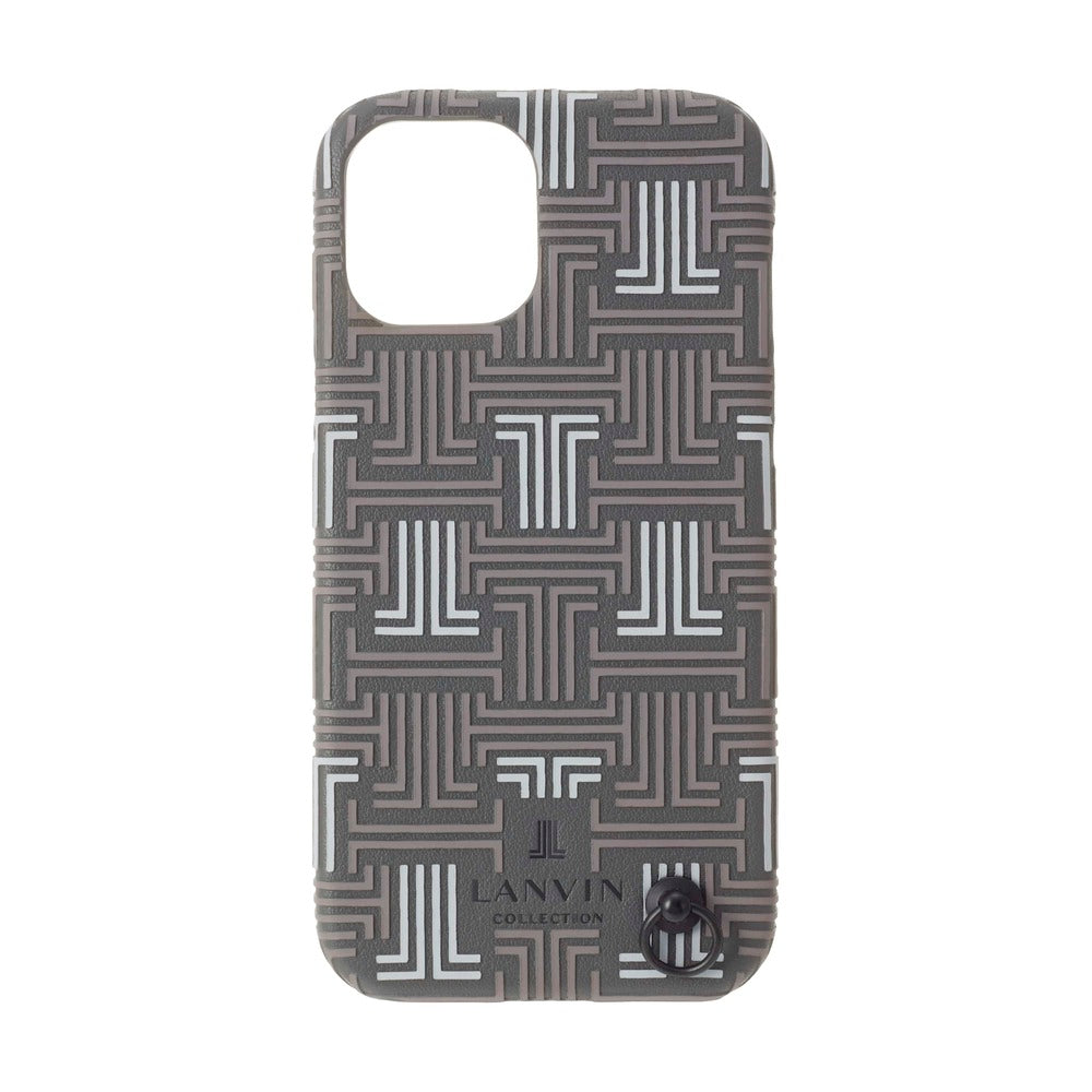 iPhone13 - LANVIN COLLECTION (ランバン コレクション) - SHELL CASE SIGNATURE WITH NECK STRAP スマホケース - Gray