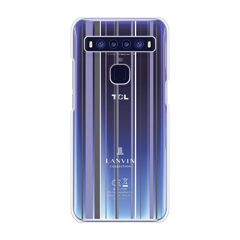 LANVIN COLLECTION - CLEAR CASE STRIPE for TCL 10 5G - Light Blue×Gray×White