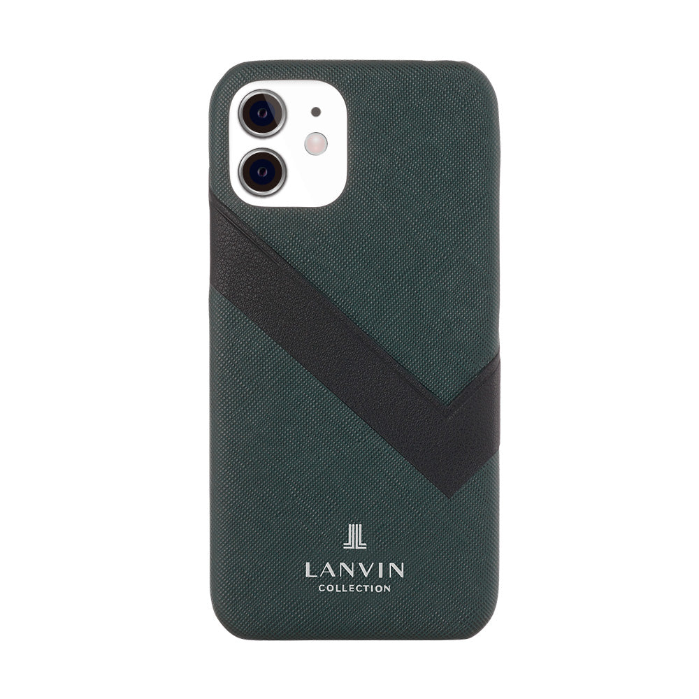 LANVIN COLLECTION - SLIM WRAP CASE SAFFIANO WRAP for iPhone 12 mini - Dark Green