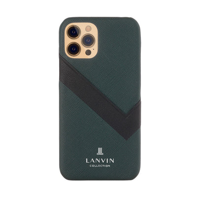 LANVIN COLLECTION - SLIM WRAP CASE SAFFIANO WRAP for iPhone 12/12 Pro - Dark Green