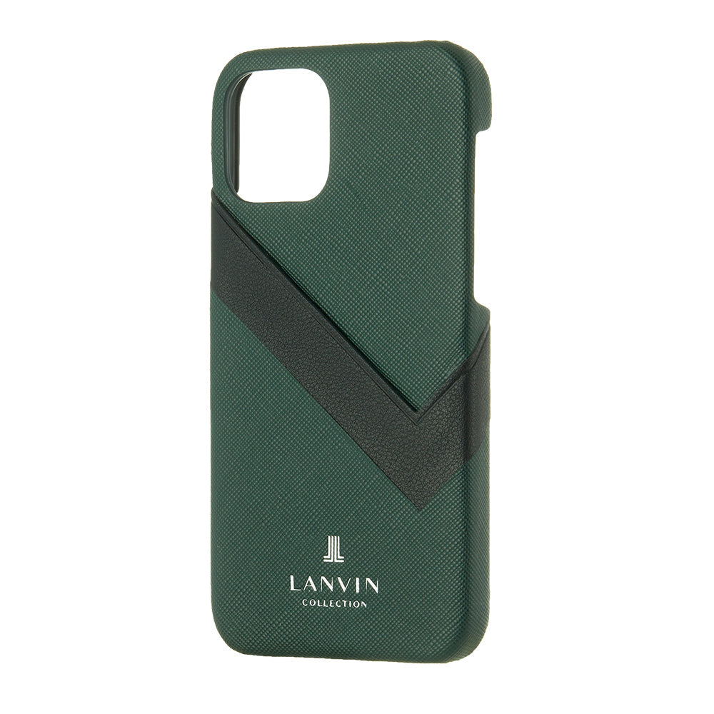LANVIN COLLECTION - SLIM WRAP CASE SAFFIANO WRAP for iPhone 11 - Dark Green