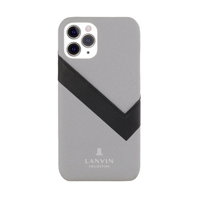 LANVIN COLLECTION - SLIM WRAP CASE SAFFIANO WRAP for iPhone 11 Pro - Light Gray