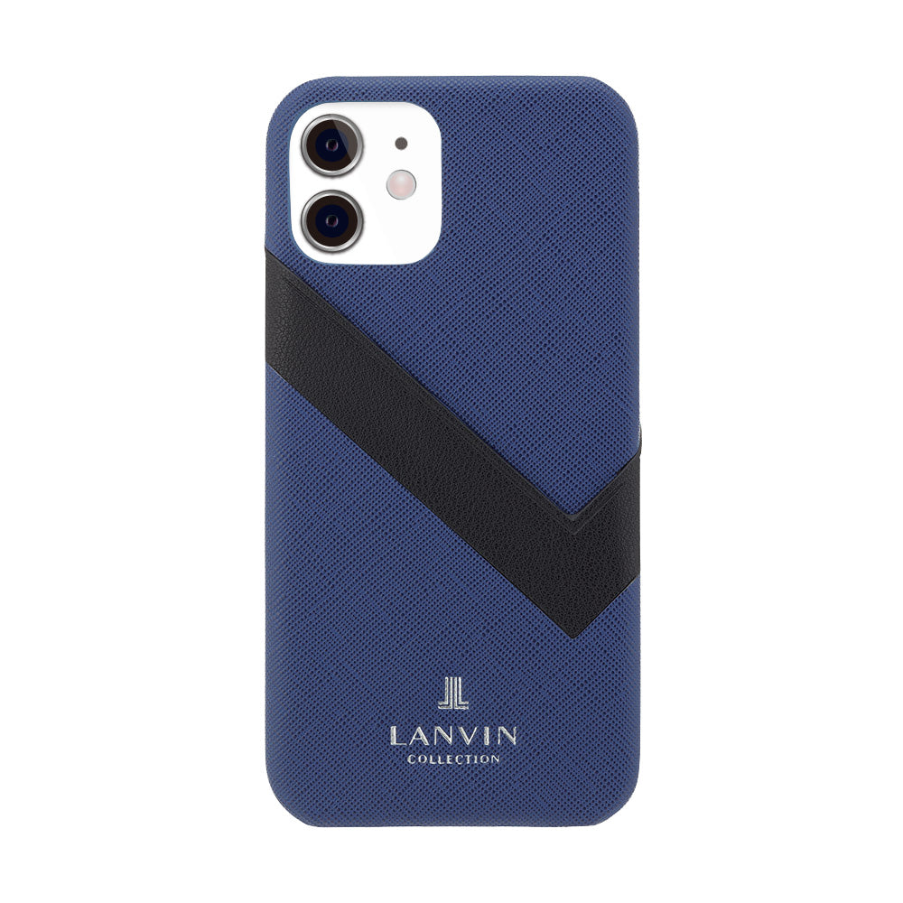 LANVIN COLLECTION - SLIM WRAP CASE SAFFIANO WRAP for iPhone 12 mini - Navy