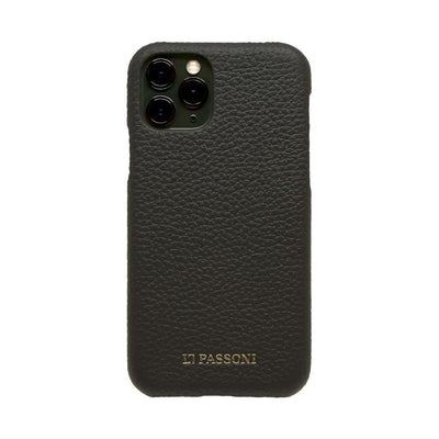 LORNA PASSONI - German Shrunken Calf Wrap Case for iPhone 11 Pro - Dark Navy