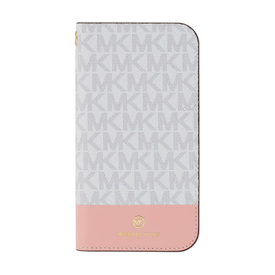 MICHAEL KORS - FOLIO CASE 2 TONE with TASSEL CHARM for iPhone 11 - Bright White / Pink
