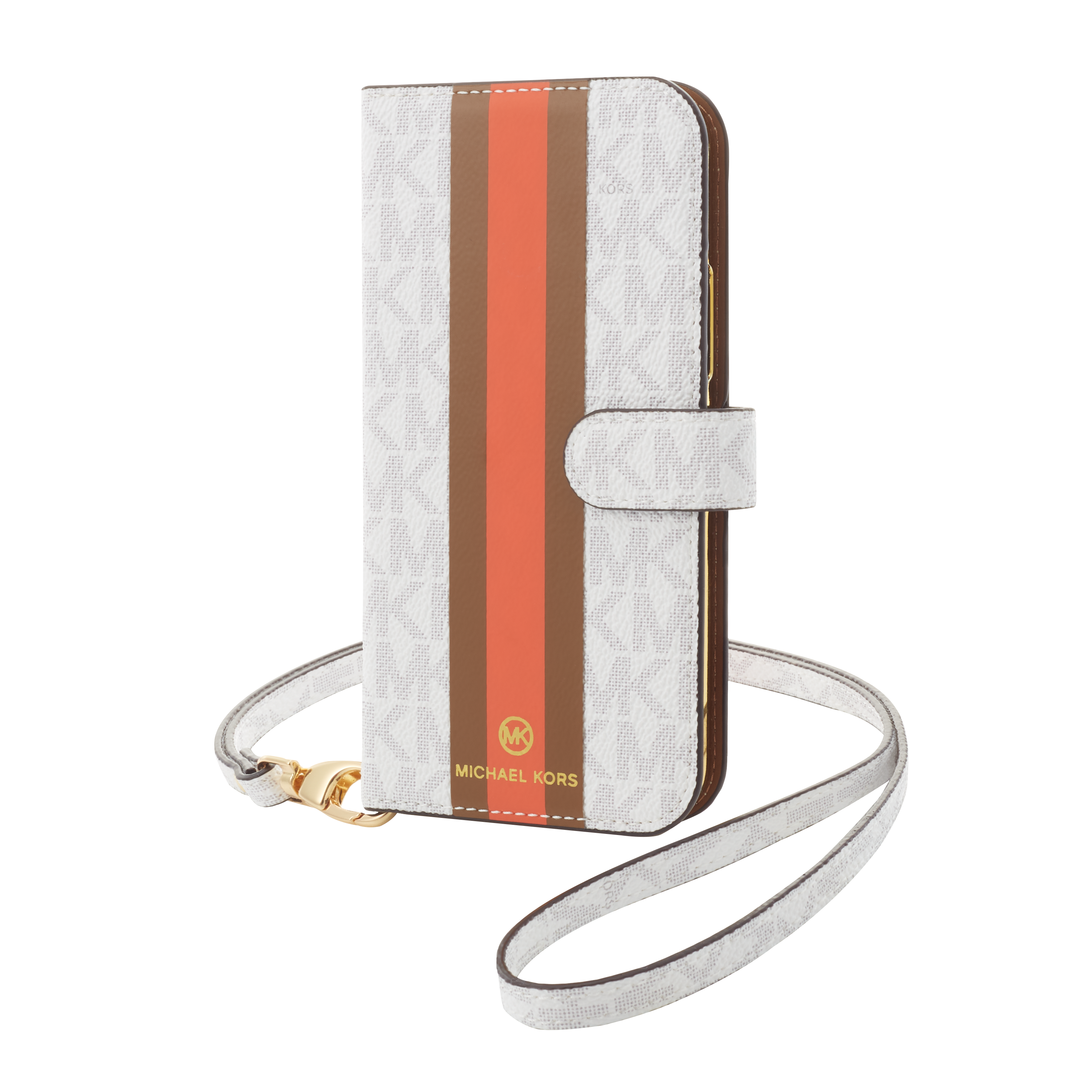 マイケル コース Michael Kors Folio Case Stripe with Neck Strap