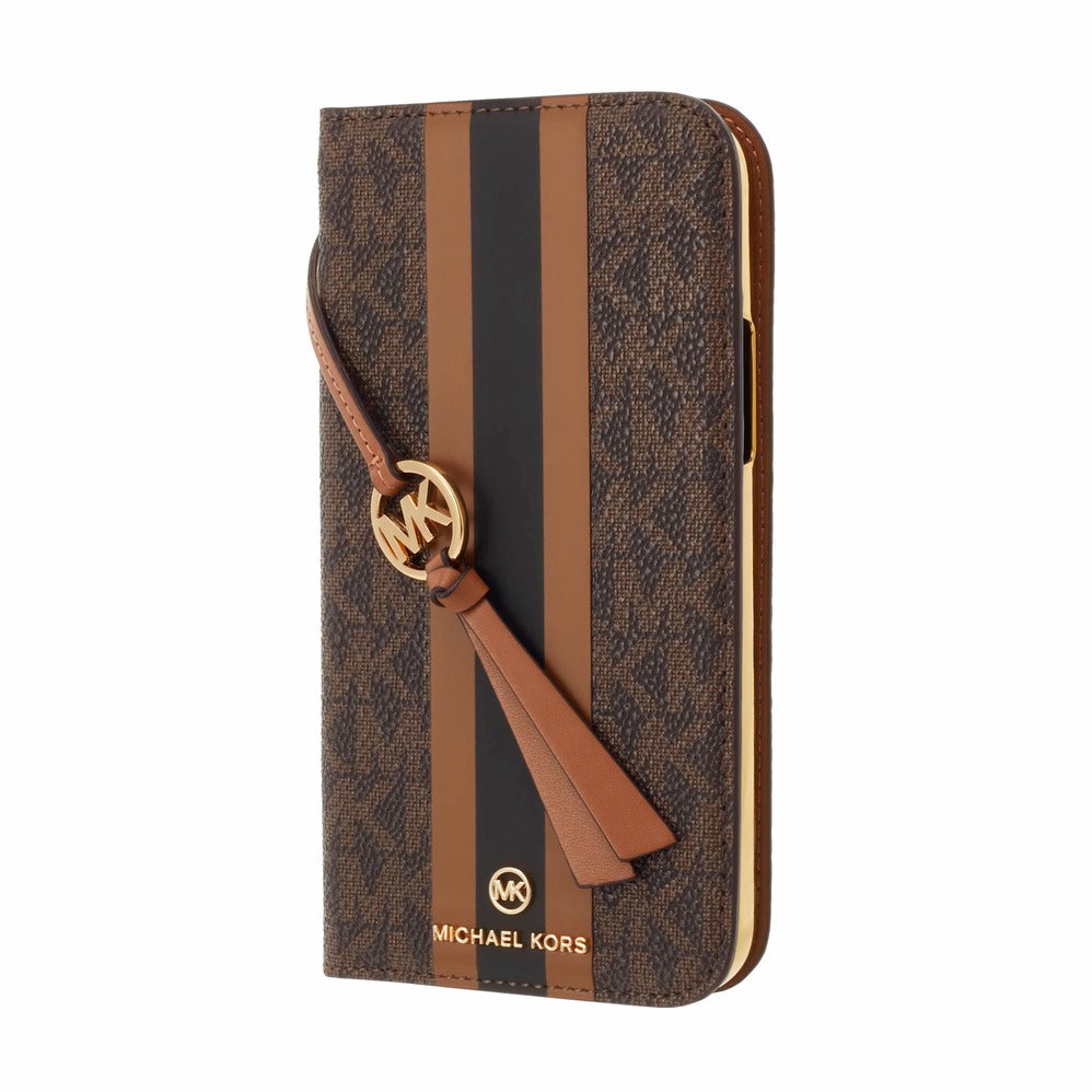 マイケル コース Michael Kors FOLIO CASE STRIPE WITH TASSEL CHARM 手帳型ケース – FOX STORE