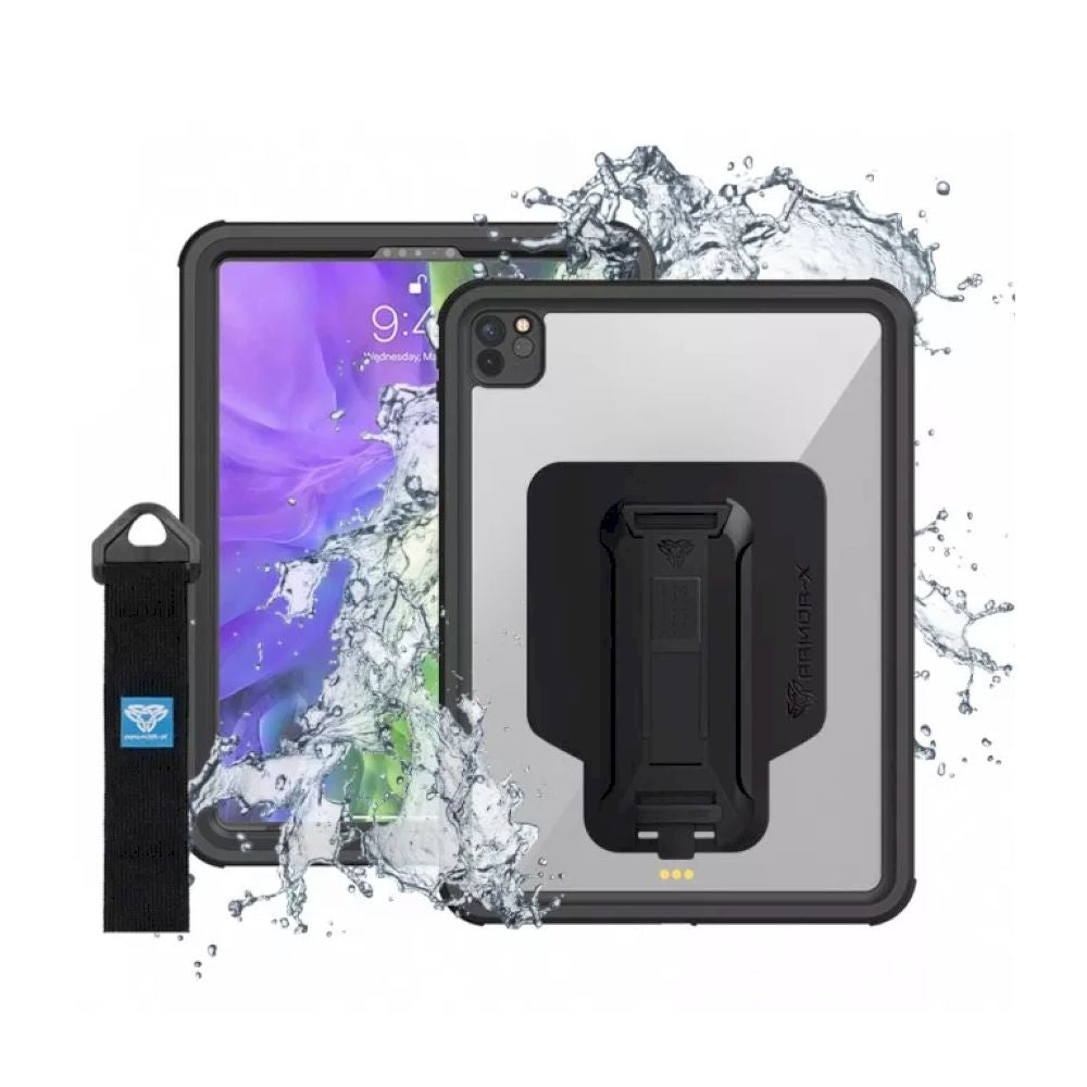 ARMOR-X - Waterproof Protective Case With New Adaptor And Hand Strap for iPad Pro 11 第2世代 - Black